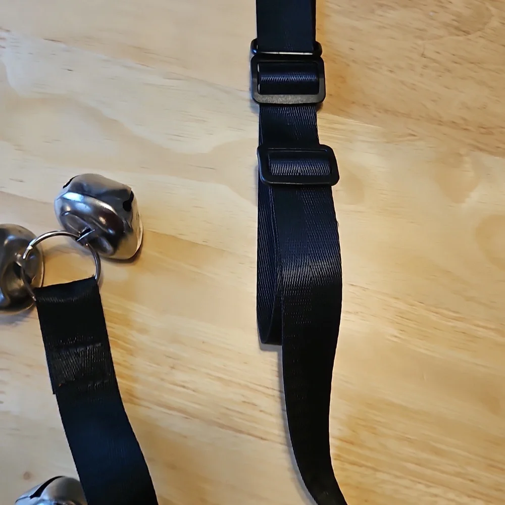 🐶DOG Black Doorbell Strap with Silver Bells